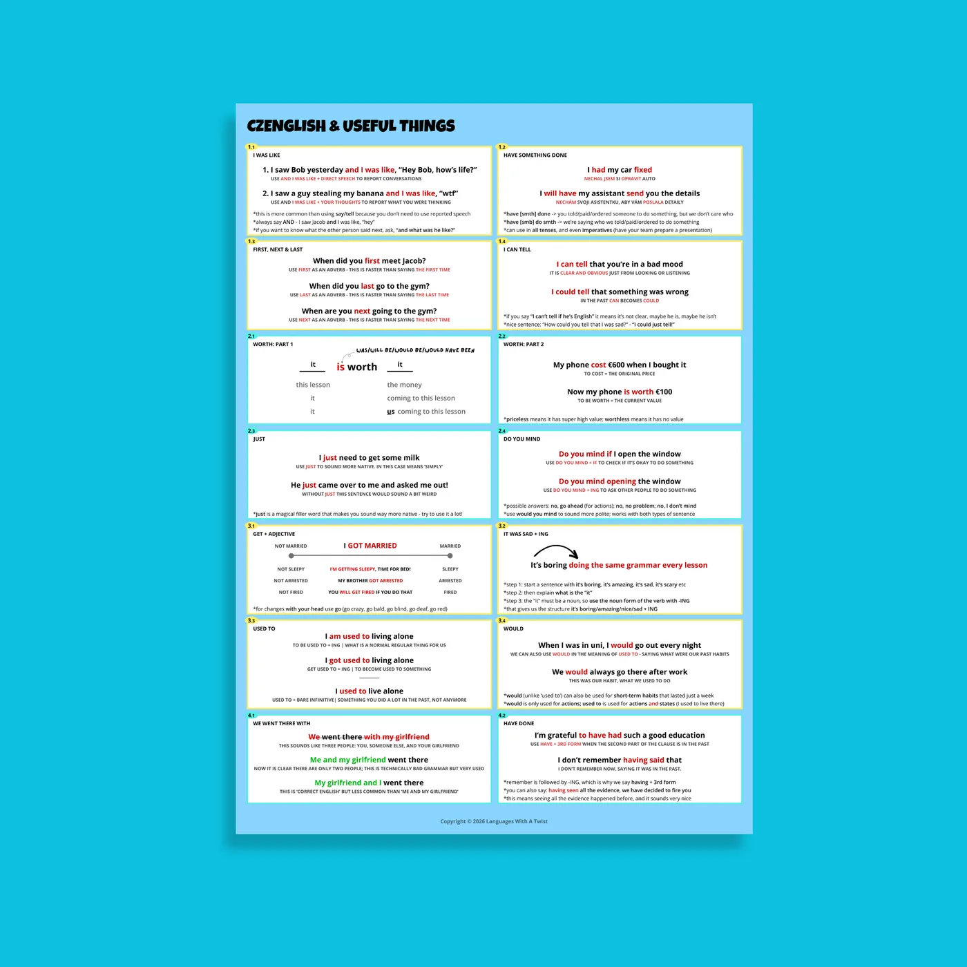 Czenglish & Useful Things leaflet